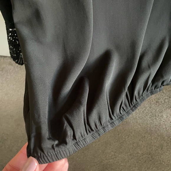 Black blouse with lace trim - Picture 2 of 5